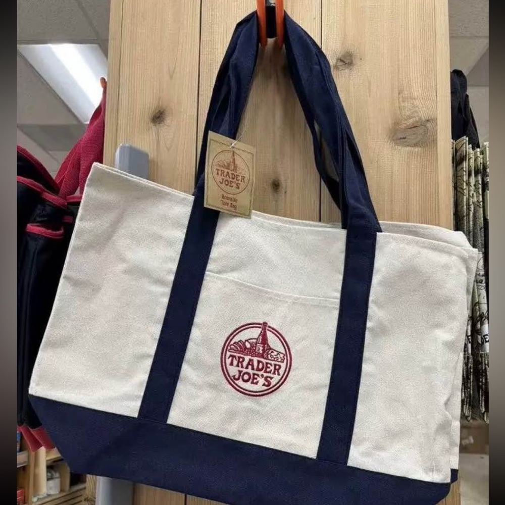 BNWT Trader Joes Large Tote - Blue OG